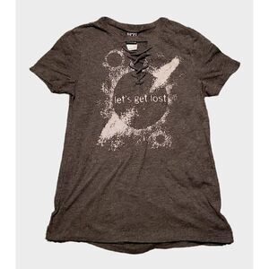 Modern Lux Women's Tee XS "Let's Get Lost" Gray